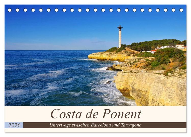 Produktbild: Costa de Ponent - Unterwegs zwischen Barcelona und Tarragona (Tischkalender 2026 DIN A5 quer), CALVENDO Monatskalender