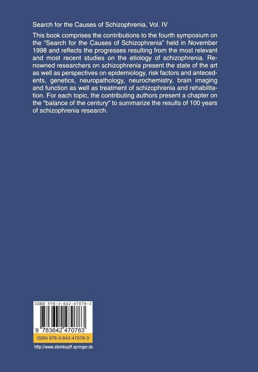 Produktbild: Search for the Causes of Schizophrenia