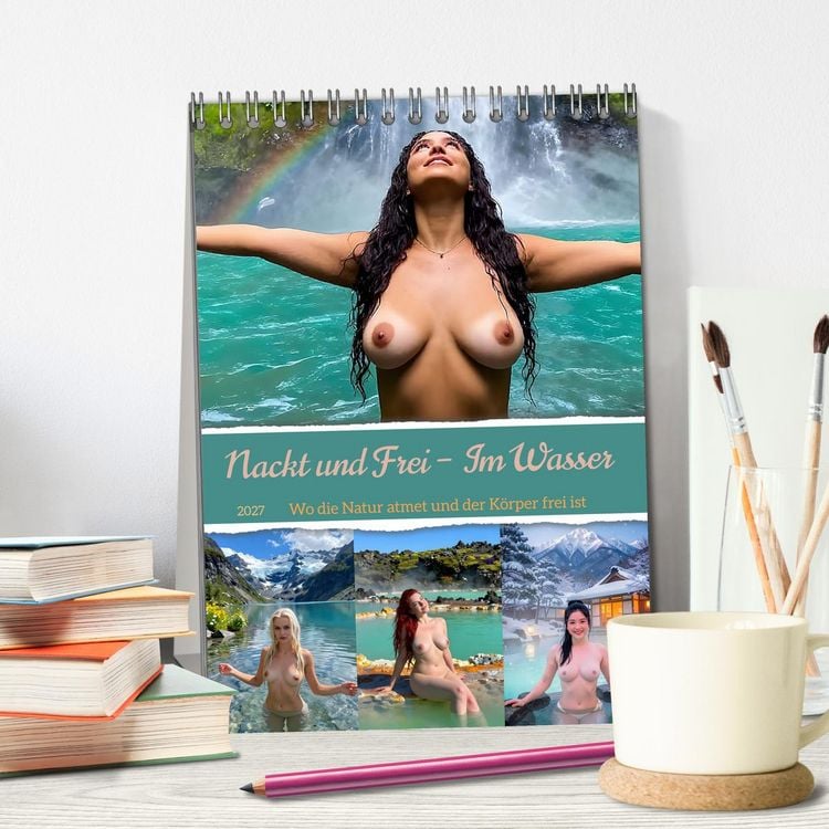 Produktbild: Nackt und Frei - Im Wasser (Tischkalender 2027 DIN A5 hoch), CALVENDO Monatskalender