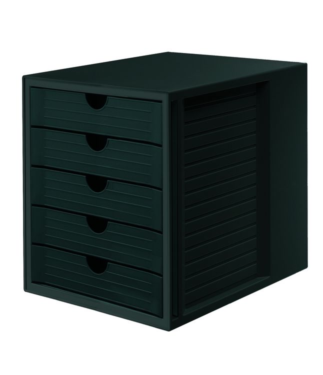 Produktbild: HAN Systembox 1450-13 Schubladenbox Schwarz DIN A4, DIN C4 Anzahl der Schubf&auml;cher: 5