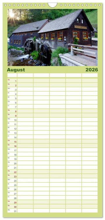 Produktbild: Familienplaner 2026 - Schwarzwald 2026 mit 5 Spalten (Wandkalender, 21 x 45 cm) CALVENDO