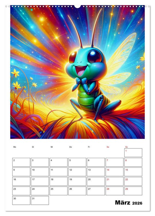Produktbild: Heitere Insektenwelt (Wandkalender 2026 DIN A2 hoch), CALVENDO Monatskalender