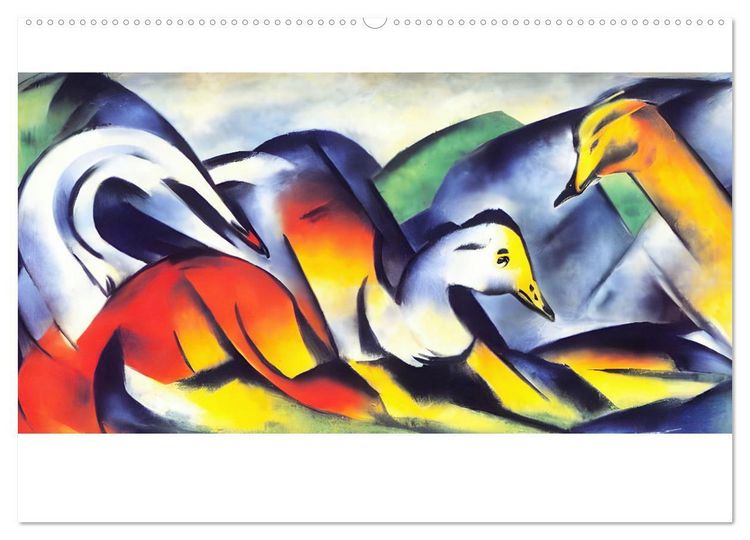 Produktbild: Bauernhoftiere, expressionistisch bunt (Wandkalender 2026 DIN A2 quer), CALVENDO Monatskalender