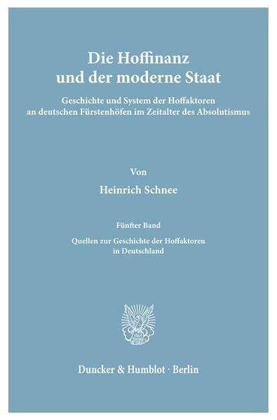 Produktbild: Die Hoffinanz und der moderne Staat.