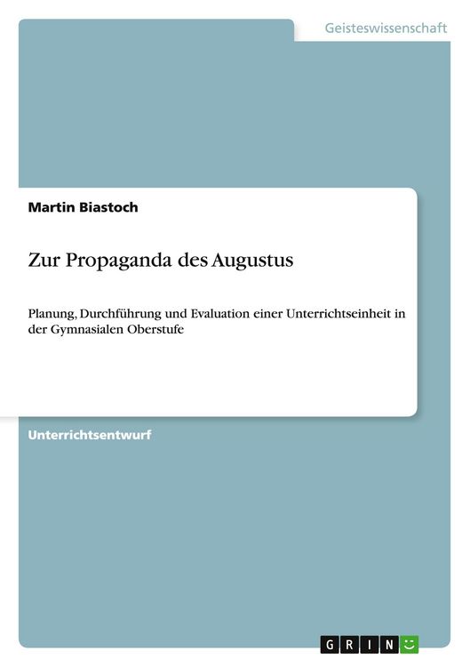 Produktbild: Zur Propaganda des Augustus