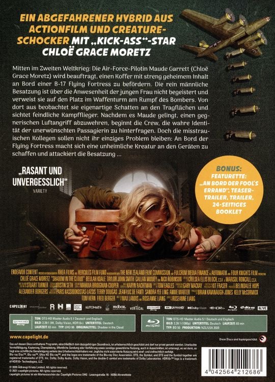 Produktbild: Shadow in the Cloud - 2-Disc Limited Collector's Edition im Mediabook (4K Ultra HD) (+ Blu-Ray 2D)