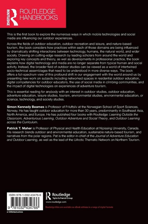 Produktbild: Routledge Handbook of Mobile Technology, Social Media and the Outdoors