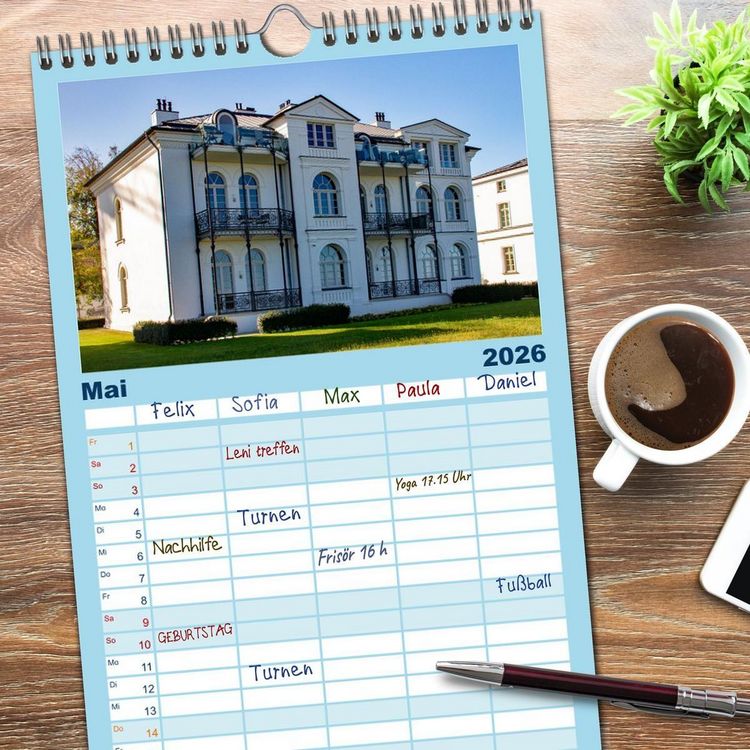 Produktbild: Familienplaner 2026 - Seeheilbad Heiligendamm mit 5 Spalten (Wandkalender, 21 x 45 cm) CALVENDO