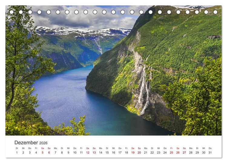 Produktbild: Wasserf&auml;lle in Norwegen (Tischkalender 2026 DIN A5 quer), CALVENDO Monatskalender