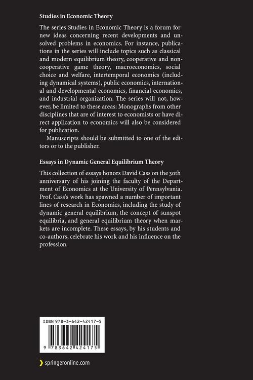 Produktbild: Essays in Dynamic General Equilibrium Theory