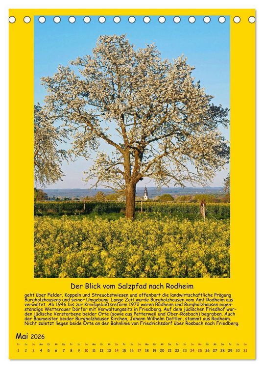 Produktbild: Gut 800 Jahre Burgholzhausen. Ein Ortsportr&auml;t in Wort und Bild 2026 (Tischkalender 2026 DIN A5 hoch), CALVENDO Monatskalender