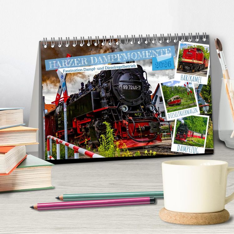 Produktbild: Harzer Dampfmomente (Tischkalender 2026 DIN A5 quer), CALVENDO Monatskalender