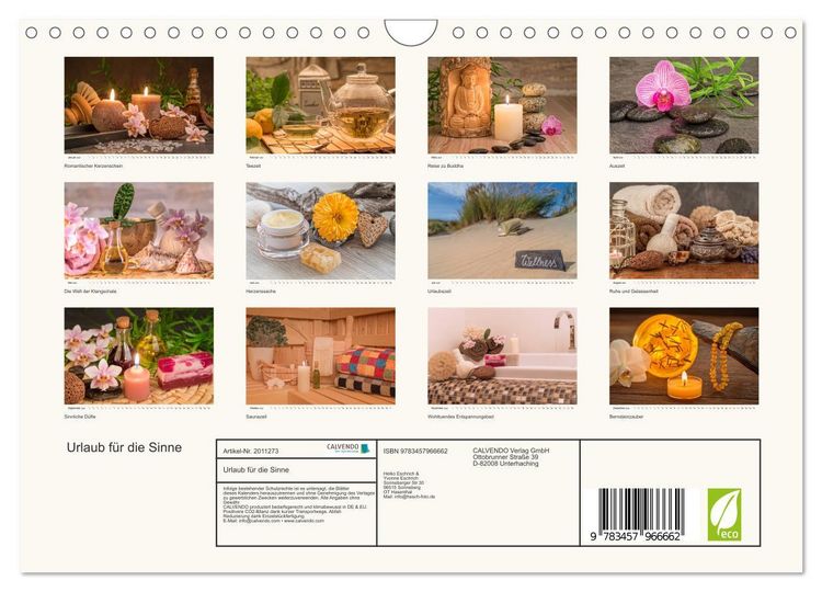 Produktbild: Urlaub f&uuml;r die Sinne (Wandkalender 2026 DIN A4 quer), CALVENDO Monatskalender
