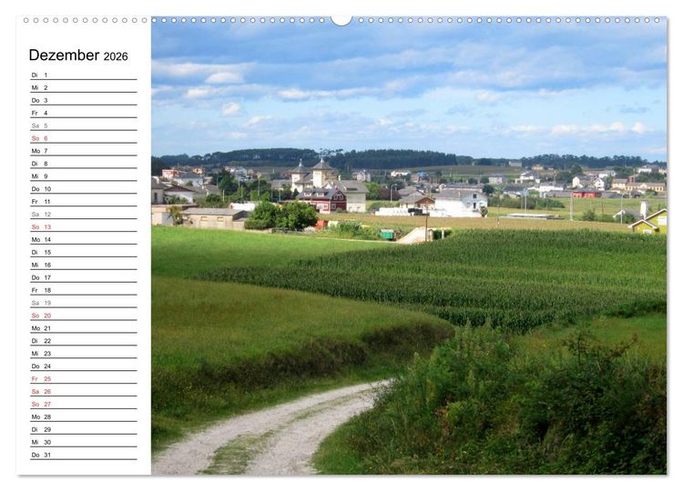 Produktbild: Camino del norte - K&uuml;stenweg (hochwertiger Premium Wandkalender 2026 DIN A2 quer), Kunstdruck in Hochglanz