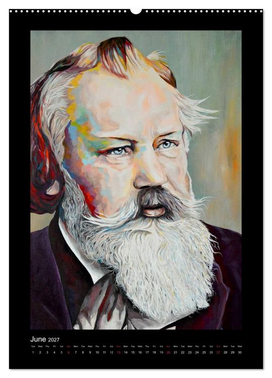 Produktbild: Pop Art Famous composers (High Quality Premium Wall Calendar 2027 DIN A2 portrait),CALVENDO 12 Month Wall Calendar