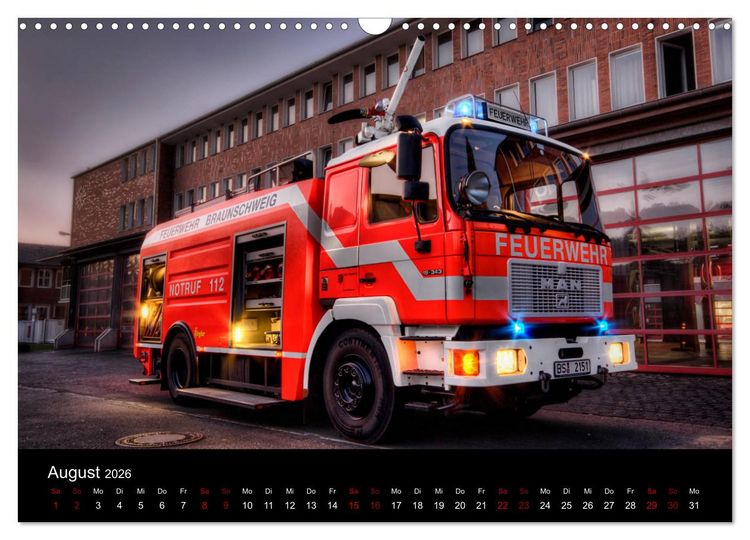 Produktbild: Berufsfeuerwehr Braunschweig (Wandkalender 2026 DIN A3 quer), CALVENDO Monatskalender
