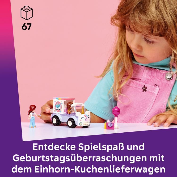 Produktbild: LEGO Friends 42675 Einhorn-Kuchenlieferwagen, Spielzeug mit Mini Puppen