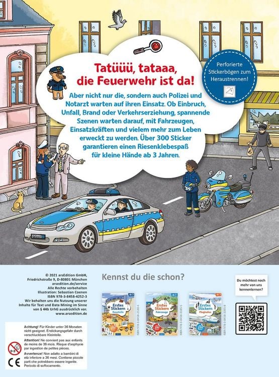 Produktbild: Erstes Stickern &ndash; Feuerwehr und Polizei im Einsatz