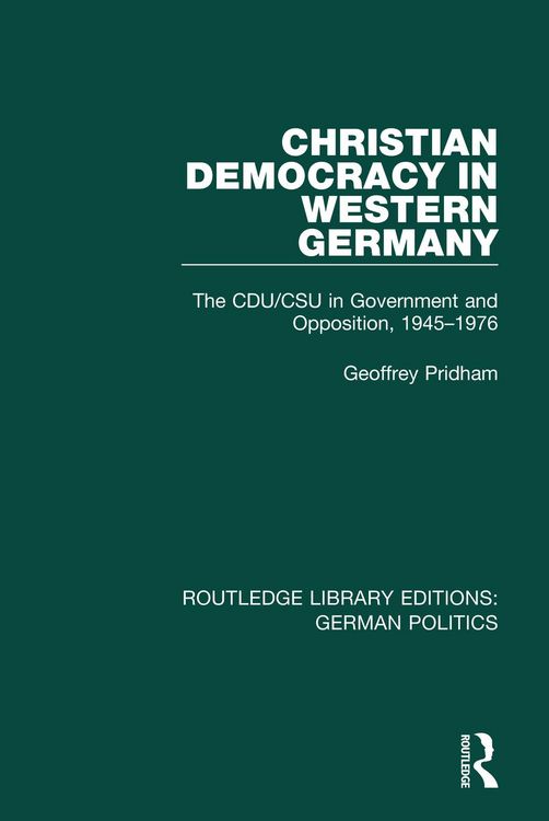 Produktbild: Christian Democracy in Western Germany (RLE: German Politics)