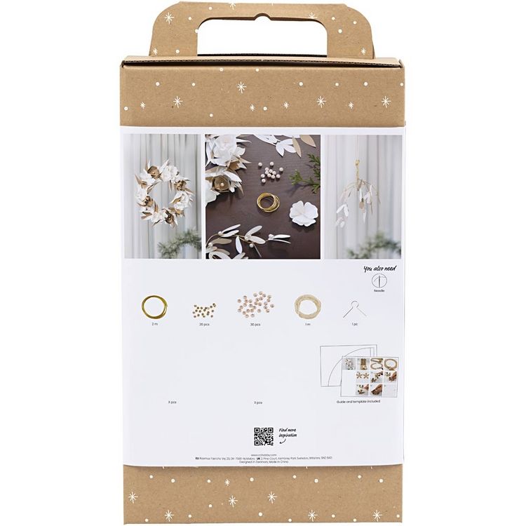 Produktbild: Creativ Company Kreativ Set Papierdeko, Kranz, Wei&szlig;, Hellnatur