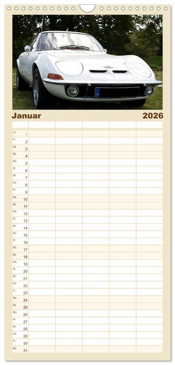 Produktbild: Familienplaner 2026 - Opel GT Der Kalender mit 5 Spalten (Wandkalender, 21 x 45 cm) CALVENDO