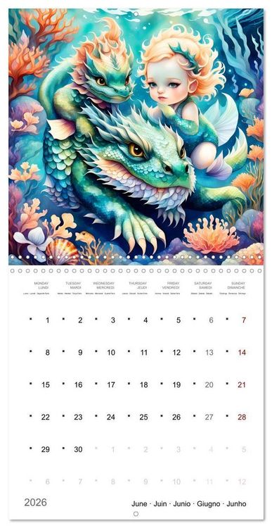 Produktbild: Aventures de sir&egrave;nes (Calendrier mural carr&eacute; 2026 30x30 cm) Calendrier double avec une page pour vos prises de notes