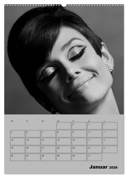 Produktbild: Hollywood-Diva. Audrey Hepburn (hochwertiger Premium Wandkalender 2026 DIN A2 hoch), Kunstdruck in Hochglanz