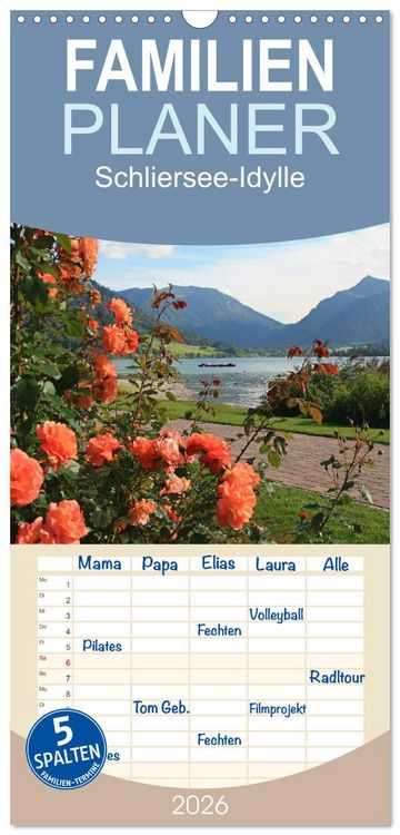 Produktbild: Familienplaner 2026 - Schliersee-Idylle mit 5 Spalten (Wandkalender, 21 x 45 cm) CALVENDO