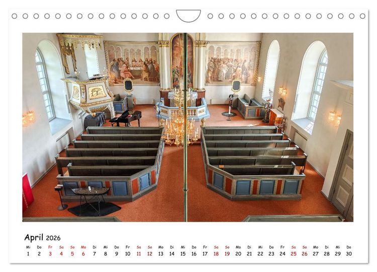Produktbild: Schwedische Kirchen auf dem St.Olavsweg (Wandkalender 2026 DIN A4 quer), CALVENDO Monatskalender