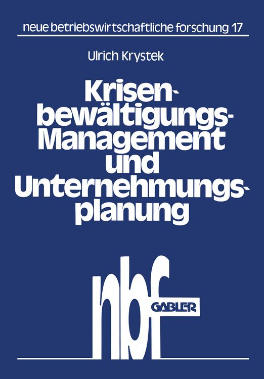 Produktbild: Krisenbew&auml;ltigungs-Management und Unternehmungsplanung