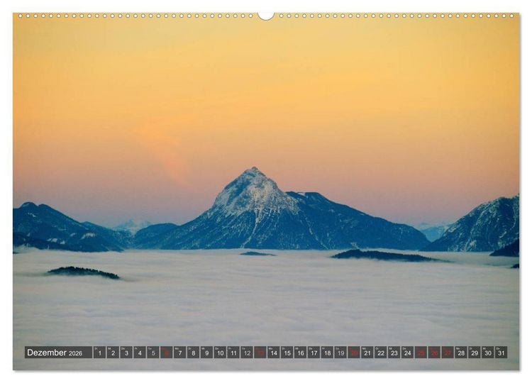 Produktbild: Magische Bergwelt, zwischen Sonnenaufgang und Sonnenuntergang (Wandkalender 2026 DIN A2 quer), CALVENDO Monatskalender