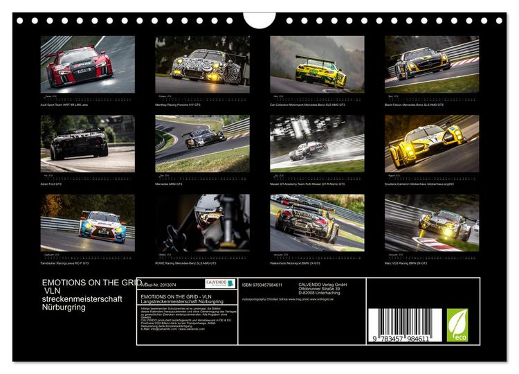 Produktbild: EMOTIONS ON THE GRID - VLN Langstreckenmeisterschaft N&uuml;rburgring (Wandkalender 2026 DIN A4 quer), CALVENDO Monatskalender