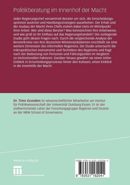 Produktbild: Politikberatung im Innenhof der Macht