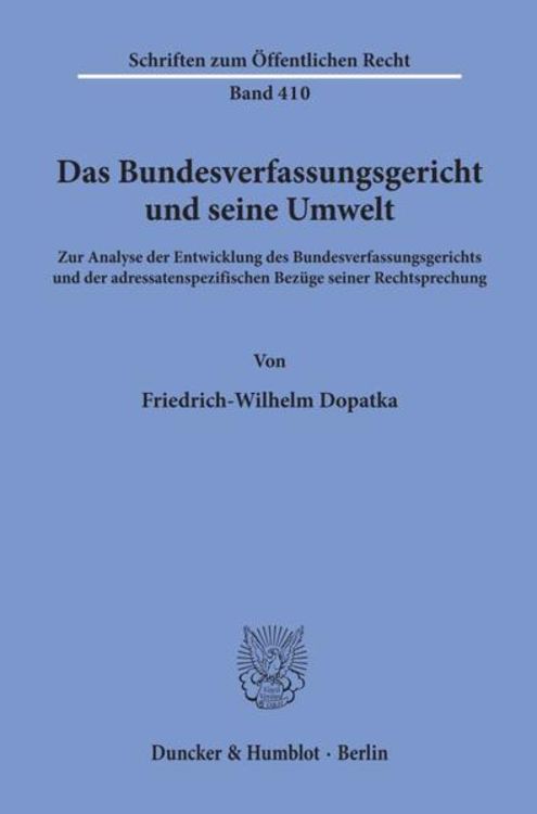 Produktbild: Das Bundesverfassungsgericht und seine Umwelt.