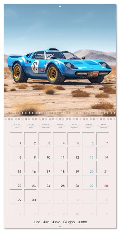 Produktbild: Voitures de course anciennes (Calendrier mural carr&eacute; 2026 30x30 cm) Calendrier double avec une page pour vos prises de notes