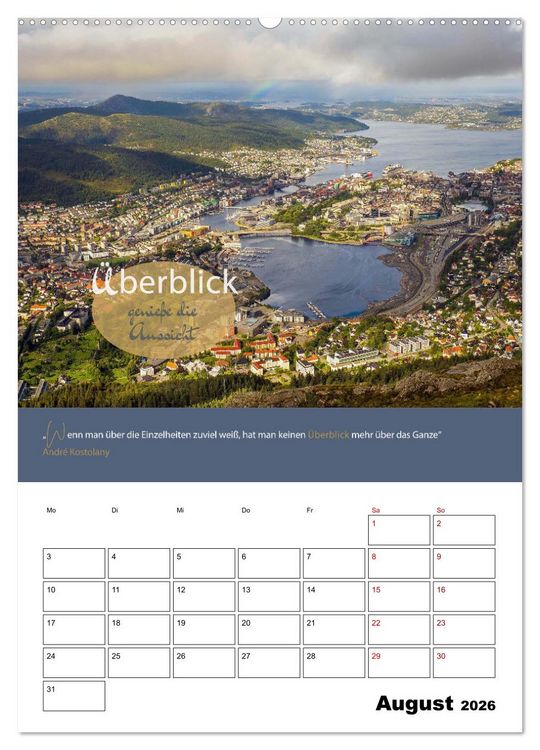 Produktbild: Zitate Wegbegleiter, mit Spr&uuml;chen durch das Jahr by VogtArt (hochwertiger Premium Wandkalender 2026 DIN A2 hoch), Kunstdruck in Hochglanz