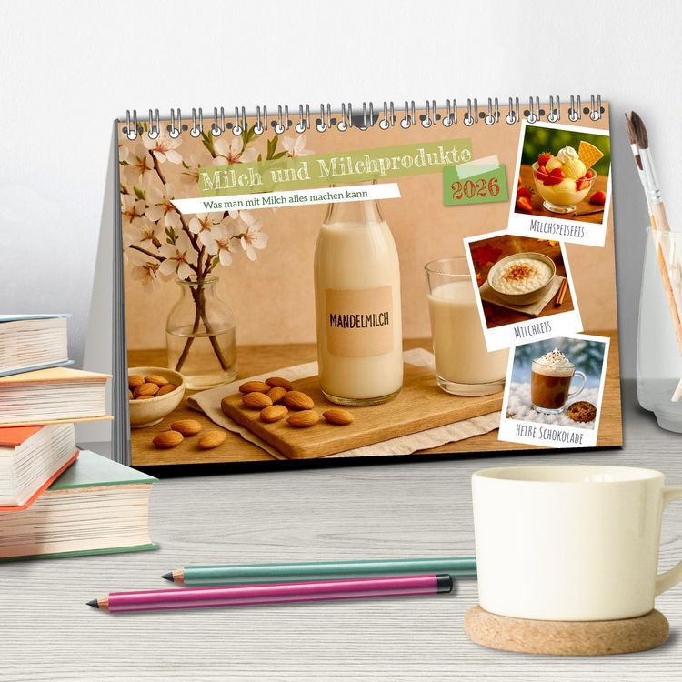 Produktbild: Milch und Milchprodukte (Tischkalender 2026 DIN A5 quer), CALVENDO Monatskalender