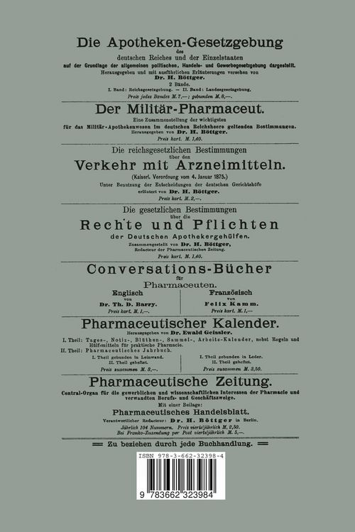 Produktbild: Die gesetzlichen Bestimmungen &uuml;ber die Rechte und Pflichten der Deutschen Apothekergeh&uuml;lfen