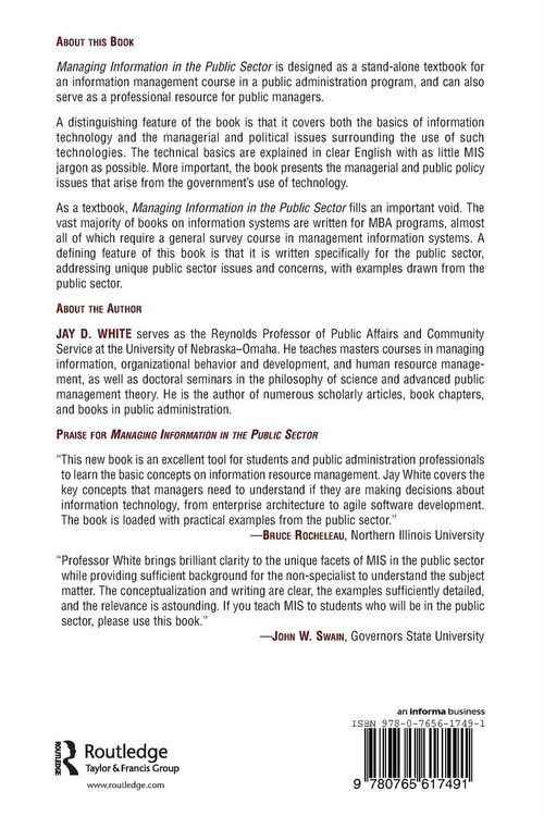 Produktbild: Managing Information in the Public Sector
