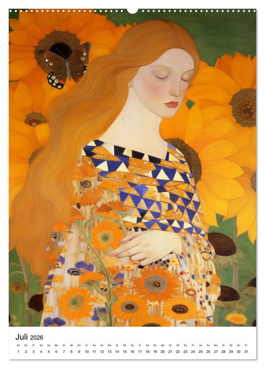 Produktbild: K&uuml;nstliche Impressionen. Ein Jahr in Klimts Natur. (hochwertiger Premium Wandkalender 2026 DIN A2 hoch), Kunstdruck in Hochglanz