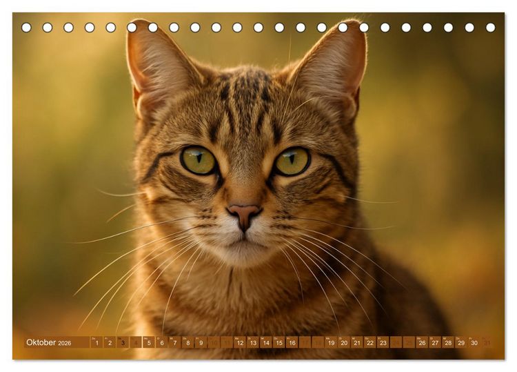 Produktbild: Katzenblicke &ndash; Eleganz und Anmut (Tischkalender 2026 DIN A5 quer), CALVENDO Monatskalender