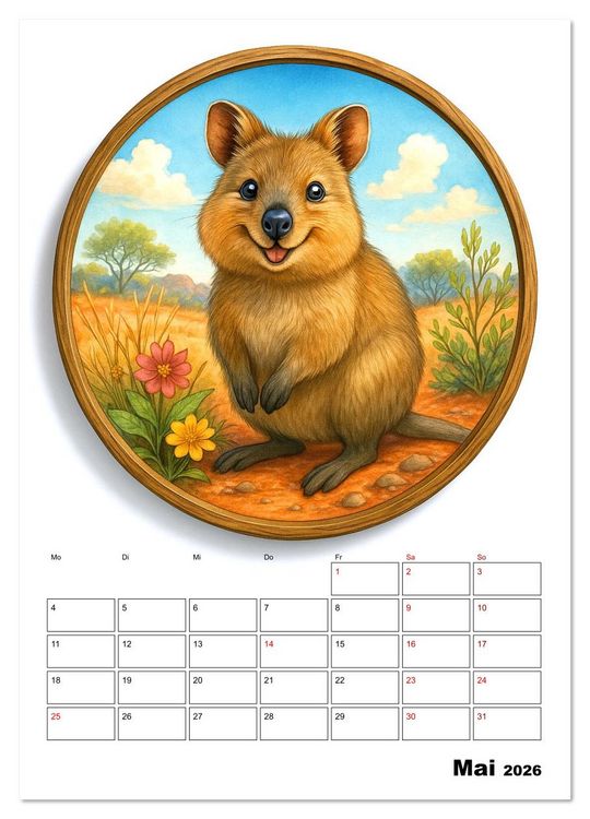 Produktbild: Unbekannte Niedlichkeit (Wandkalender 2026 DIN A2 hoch), CALVENDO Monatskalender