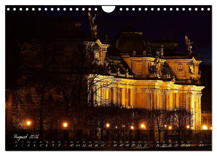 Produktbild: Nachts in Dresden (Wandkalender 2026 DIN A4 quer), CALVENDO Monatskalender