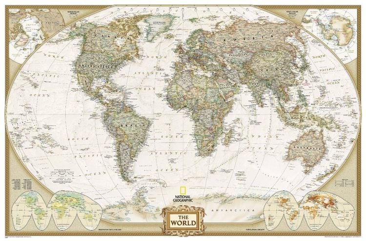 Produktbild: National Geographic Map World Executive, enlarged, laminated, Planokarte