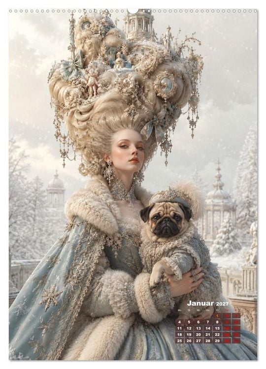 Produktbild: Rococo Tr&auml;ume (Wandkalender 2027 DIN A2 hoch), CALVENDO Monatskalender