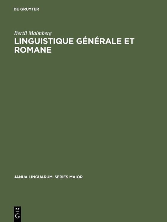 Produktbild: Linguistique g&eacute;n&eacute;rale et romane