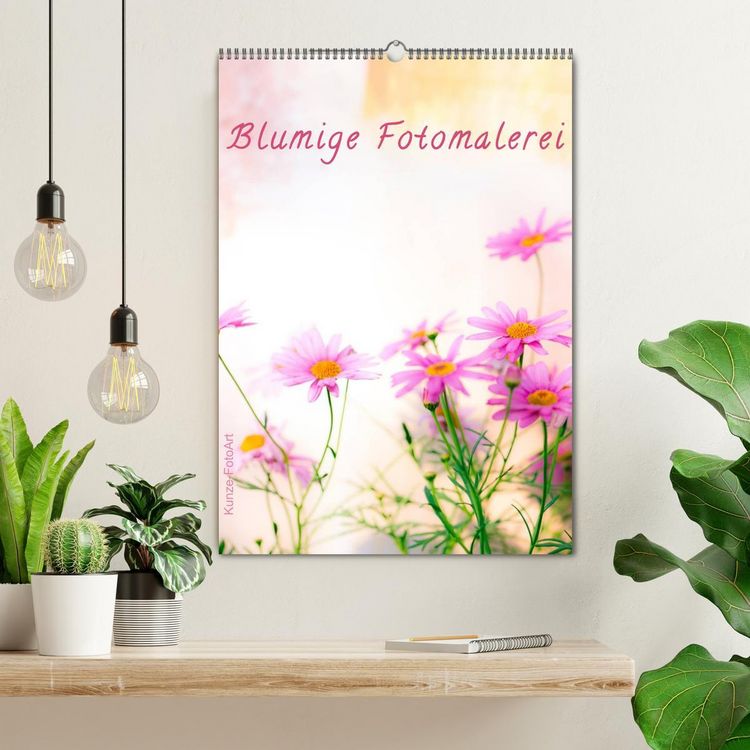 Produktbild: Blumige Fotomalerei (Wandkalender 2026 DIN A2 hoch), CALVENDO Monatskalender