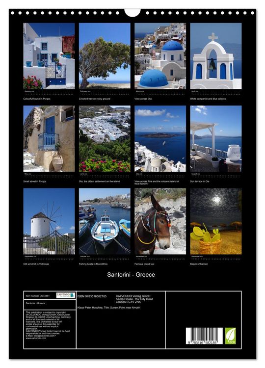 Produktbild: Santorini - Greece (Wall Calendar 2026 DIN A3 portrait), CALVENDO 12 Month Wall Calendar