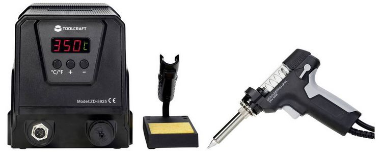 Produktbild: TOOLCRAFT ZD-8925 Entl&ouml;tstation digital 90W 160 - 480&deg;C inkl. Entl&ouml;tsaugpumpe