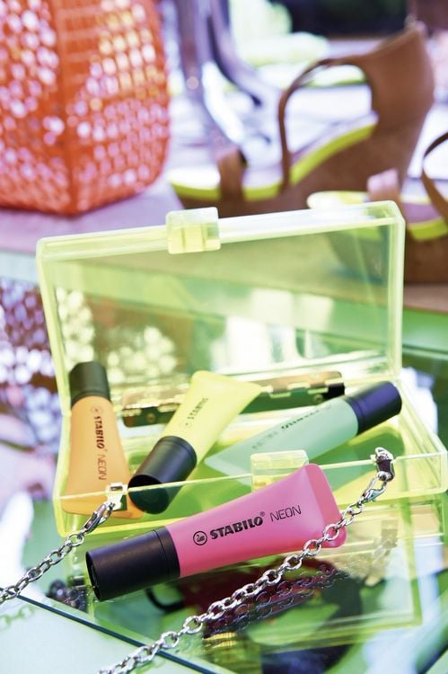 Produktbild: STABILO Textmarker -   NEON - 4er Pack - gelb, gr&uuml;n, pink, orange